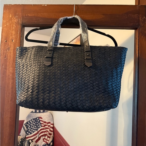Neiman Marcus Handbags - Neiman Marcus Blue  Woven Leather Tote Bag- NWT